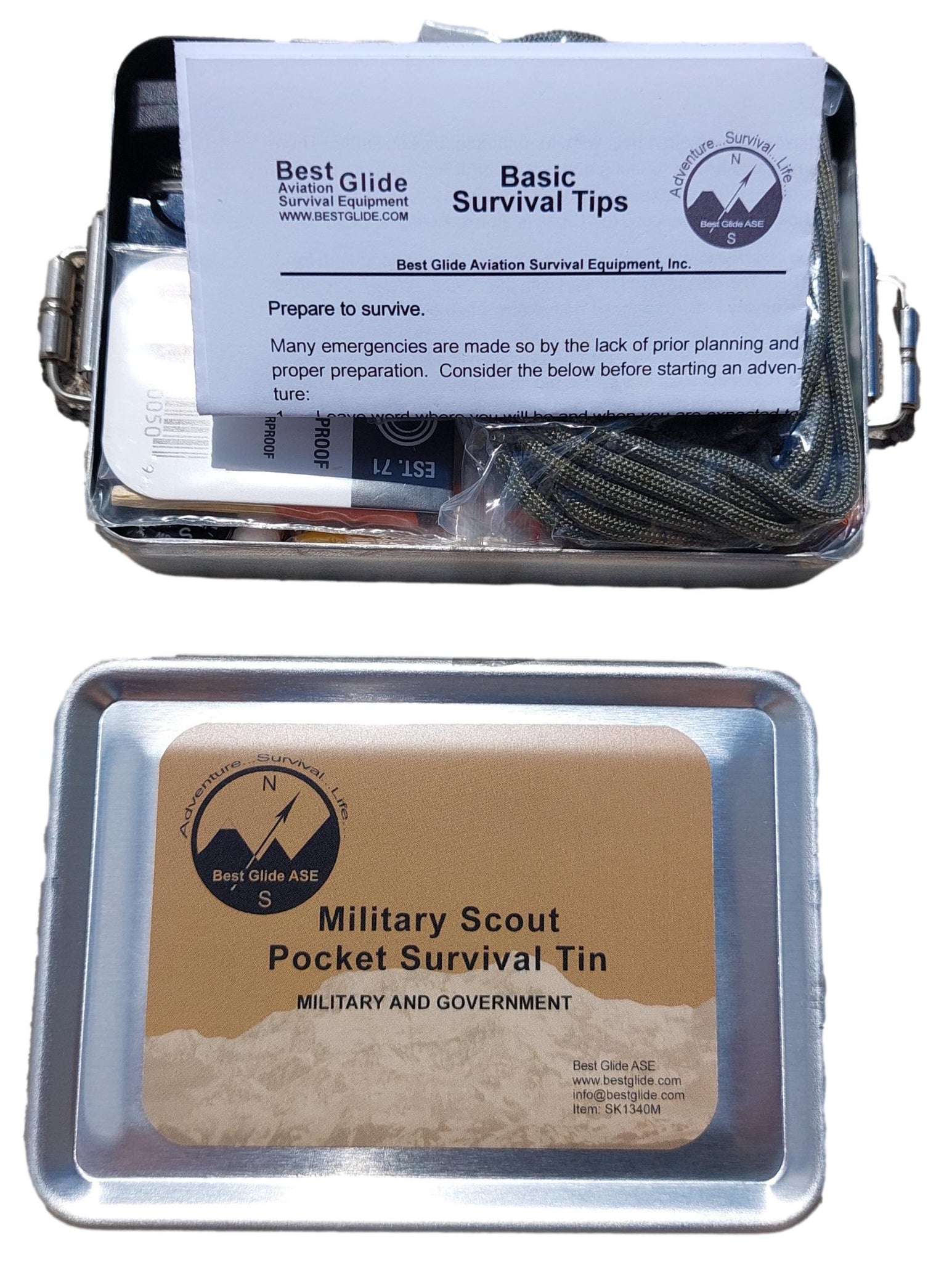 Best Glide ASE Military Scout Pocket Survival Tin